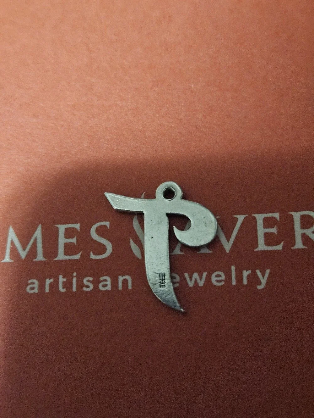 James Avery Large Sterling Silver Script Letter 'T' Charm